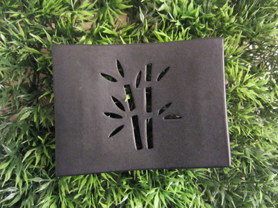 Foto von Seifenschale Keramik schwarz (Bambus)