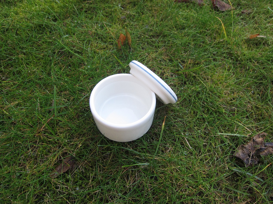 Foto von Rasiert�pfchen mit Deckel ( blaue Linie)